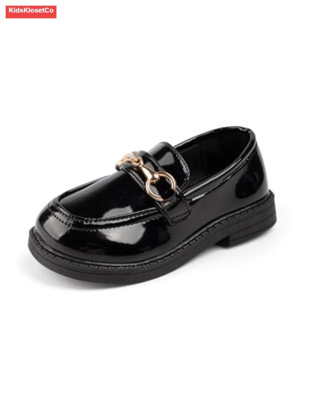 Girls Faux Leather Slip-On Loafers School Uniform Dress Shoes Flat